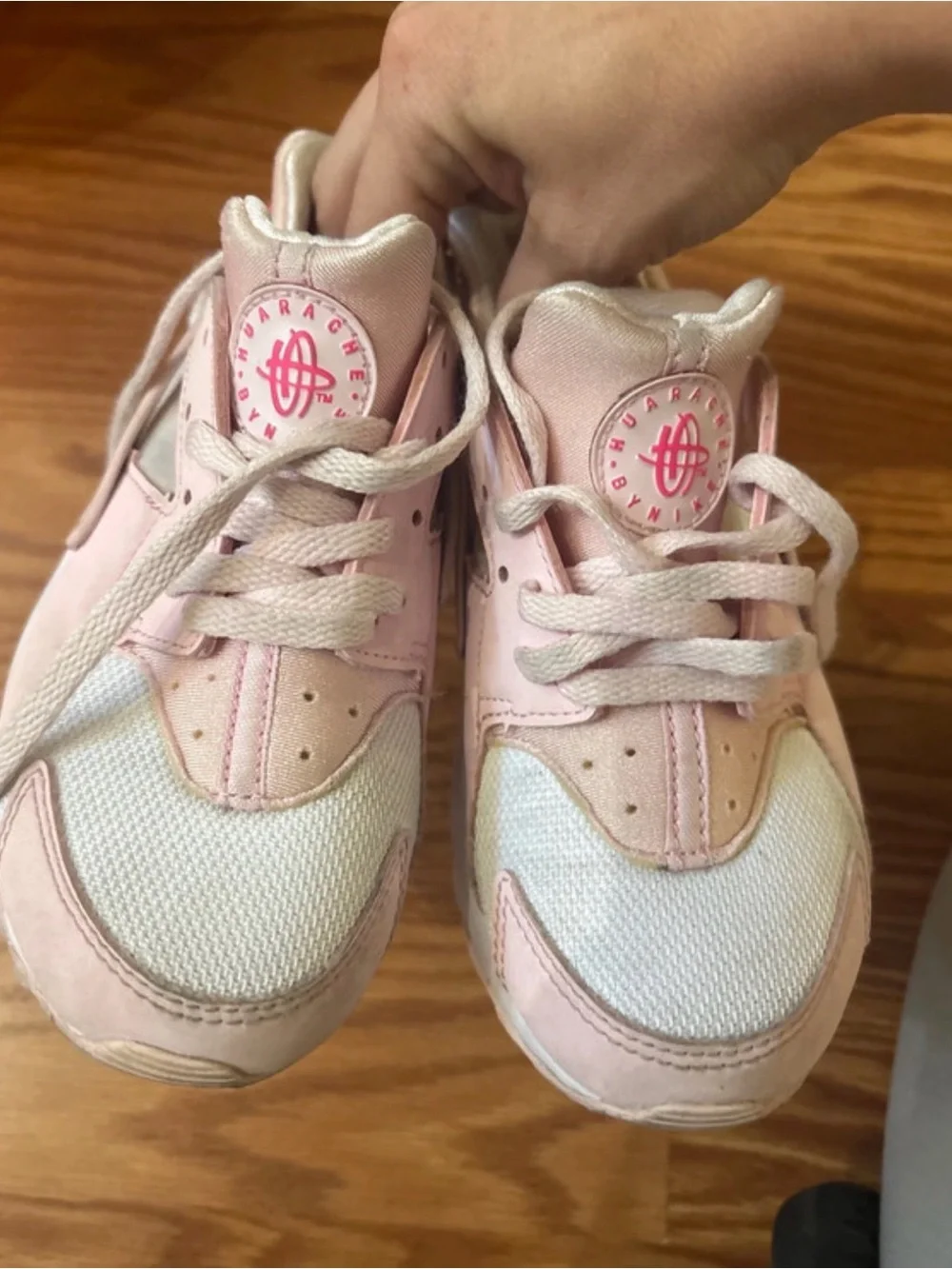 Nike Kids Pink and White Athletic Sneakers